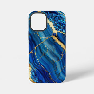 Blaue Achat-Marmor-iPhone-12-Hartschale iPhone 12 Mini Hülle
