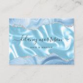Blaue Achat-Silber-Glitter-Luxus Visitenkarte (Vorderseite)