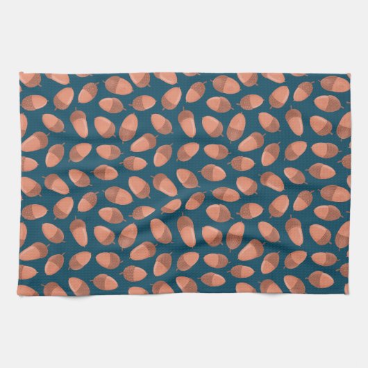 Blaue Acorn-Muster Geschirrtuch (Horizontal)