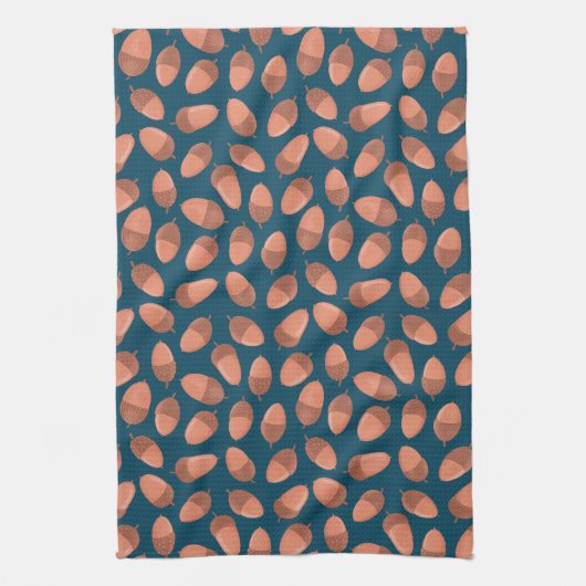 Blaue Acorn-Muster Geschirrtuch (Vertikal)