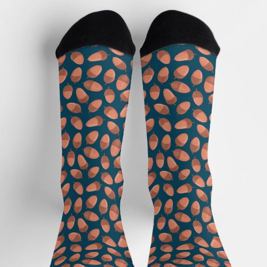 Blaue Acorn-Muster Socken (Oben)