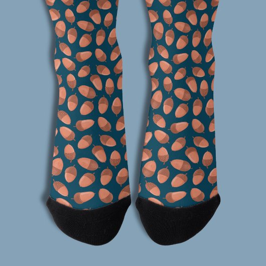 Blaue Acorn-Muster Socken