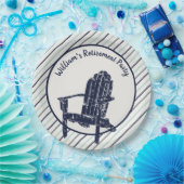 Blaue Adirondack-Lehrstuhl Benutzerdefinierte Meld Pappteller (Party)