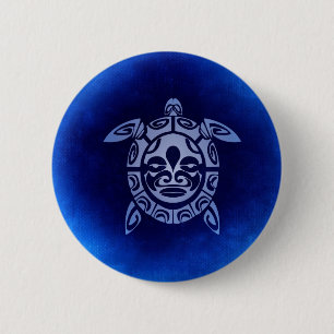 Blaue afrikanische Stammes- Button