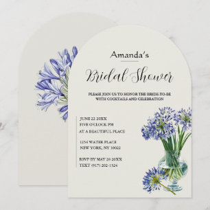 Blaue Agapanthus Single Stem Arch Braut- Einladung