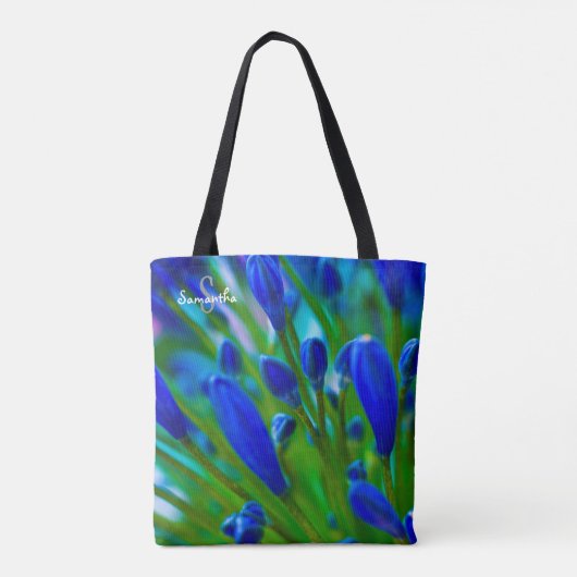 Blaue Agapanthus-Tasche Tasche (Rückseite)