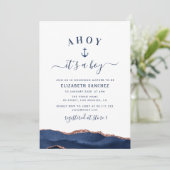 Blaue Agarve-Seychellen-Dusche Einladung (Stehend Vorderseite)