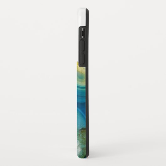 Blaue Agate Monogram Cooler Abstrakter Marmorstein Case-Mate iPhone Hülle (Hinten/Links)