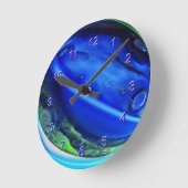 Blaue Aggie MarmorWanduhr Runde Wanduhr (Winkel)