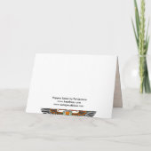 Blaue ägyptische Katzen-Monogramm-Gruß-Karte: C (Rückseite)