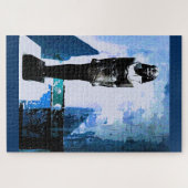 Blaue ägyptische Kunstmalerei Puzzle (Horizontal)