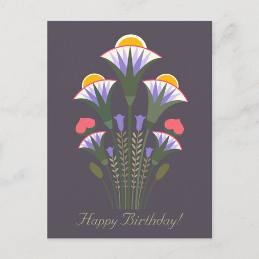 Blaue ägyptische Lotus-Ornament CC1020 Postkarte (Vorderseite)