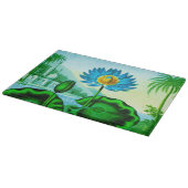 Blaue ägyptische Wasserlilie / Lotus Illustration Schneidebrett (Ecke)