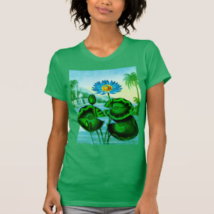 Blaue ägyptische Wasserlilie / Lotus Illustration T-Shirt