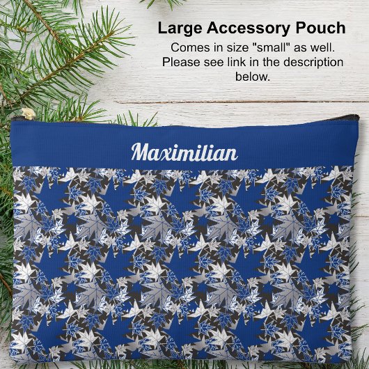 Blaue Ahorn-Blätter - Großer Zubehörbeutel Zubehörtasche