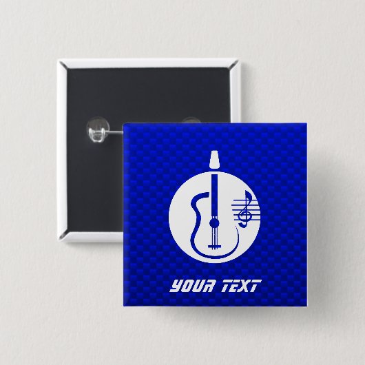 Blaue Akustikgitarre Button (Vorne & Hinten)
