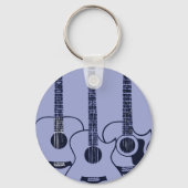 blaue akustische Gitarre Schlüsselanhänger (Vorderseite)