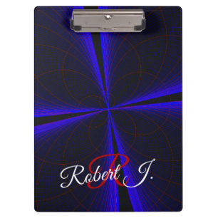 Blaue Akzent-Kleeblatt-Geometrie-Clipbord Klemmbrett