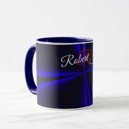 Blaue Akzent-Kleeblatt-Geometrie-Kaffeetasse Tasse