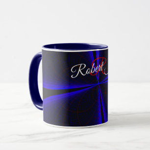 Blaue Akzent-Kleeblatt-Geometrie-Kaffeetasse Tasse