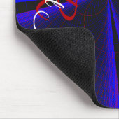 Blaue Akzent-Kleeblatt-Geometrie-Mauspad Mousepad (Ecke)