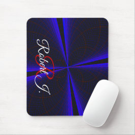 Blaue Akzent-Kleeblatt-Geometrie-Mauspad Mousepad