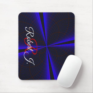 Blaue Akzent-Kleeblatt-Geometrie-Mauspad Mousepad