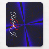 Blaue Akzent-Kleeblatt-Geometrie-Mauspad Mousepad (Vorne)