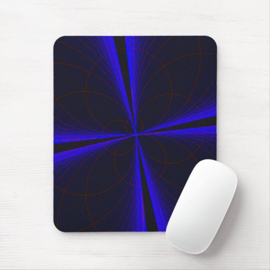 Blaue Akzent-Kleeblatt-Geometrie-Mauspad Mousepad (Mit Mouse)