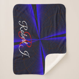 Blaue Akzent-Kleeblatt-Geometrie-Sherpa-Decke Sherpadecke