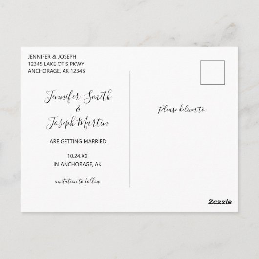 Blaue Alaska-Karte Save the Date Form Postkarte (Rückseite)