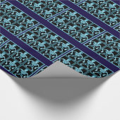 Blaue alberne Röntgenstrahlskelette Geschenkpapier (Ecke)