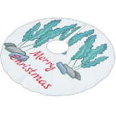 Blaue Algen Thunder_Cove Polyester Weihnachtsbaumdecke (Schrägansicht)