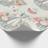 Blaue Alice im Wunderland Geschenkpapier (Ecke)