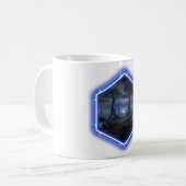 Blaue Alien-Landschaft mit Mandelbrot -  Kaffeetasse (Vorderseite Links)