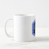 Blaue Alien-Landschaft mit Mandelbrot -  Kaffeetasse (Links)