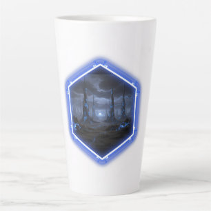 Blaue Alien-Landschaft mit Mandelbrot - Milchtasse