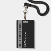 Blaue All-Access-Pass-Foto-ID Ausweis (Rückseite mit Lanyard)