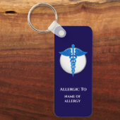 Blaue Allergie Schlüsselanhänger (Vorderseite)
