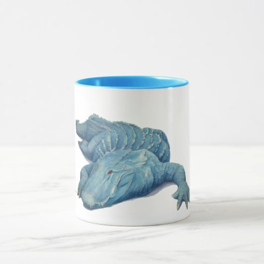 Blaue Alligatorkaffee-Tasse Tasse (Zentrum)