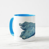 Blaue Alligatorkaffee-Tasse Tasse (Vorderseite Links)