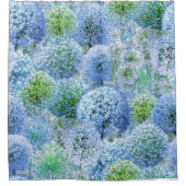 Blaue Alliums Duschvorhang (Vorderseite)