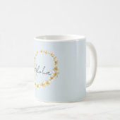 Blaue Aloha-Plumeria-Blumenlei Kaffeetasse (VorderseiteRechts)