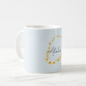 Blaue Aloha-Plumeria-Blumenlei Kaffeetasse (Vorderseite Links)