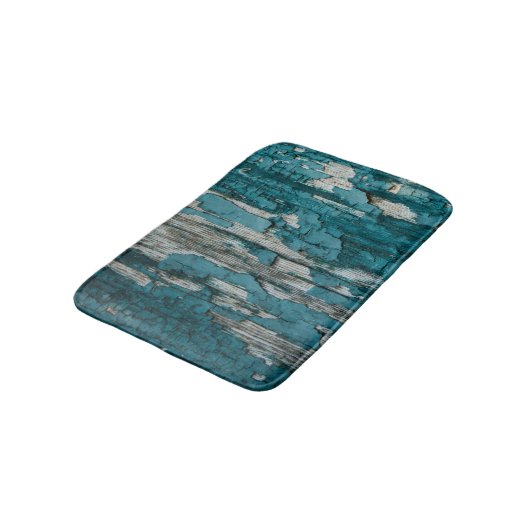 Blaue alte Schalen-Farben-hölzerne Badematte (Schrägansicht)