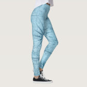 Blaue alte Weltkarte Leggings (Rechts)