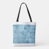 Blaue alte Weltkarte Tasche (Rückseite)