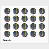 BLAUE AMAZON RUNDER AUFKLEBER (Blatt)