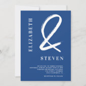Blaue Ampere und Namen Foto Hochzeit Einladung (Vorderseite)