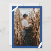 Blaue Ampere und Namen Foto Hochzeit Einladung (Rückseite)